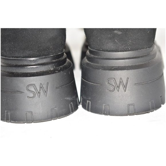 $1200 Stuart Weitzman Bedfordland SUEDE OVER THE KNEE LUG BLACK 10.5 B (PB24) - Picture 6 of 9